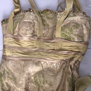 Beaded lace and sequins evening gown listed size is 44 altered to fit a size 6